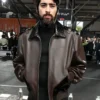 Off White Show Zayn Malik Brown Leather Jacket