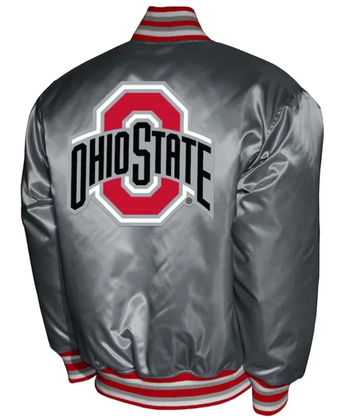 Ohio State Buckeyes Club Grey Satin Jacket