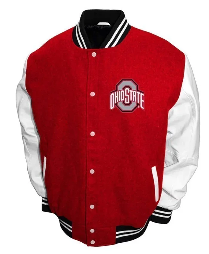 Ohio State Buckeyes Graduate Red And White Varsity Jacket