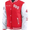 Ohio State Buckeyes Scarlet And White Full Snap Varsity PufferJacket