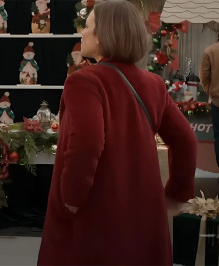 Olivia TV Series Santa Tell Me Erin Krakow Maroon Wool Coat For Men And Women