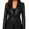 Olivia Wilde Behemoth! 2026 Black Leather Blazer Womens
