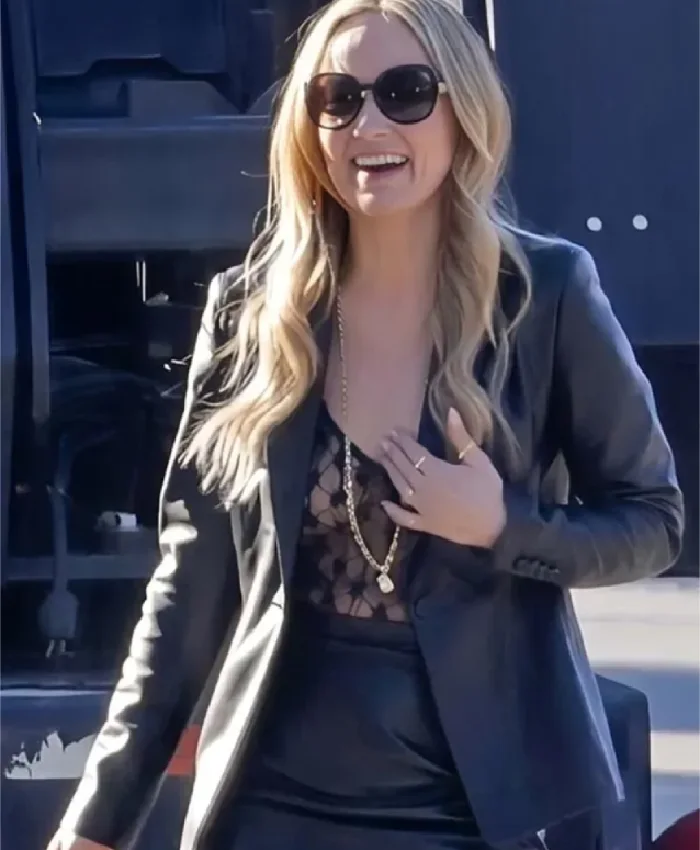 Olivia Wilde Behemoth! 2026 Black Leather Blazer