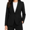 Olivia Wilde Fitted Black Blazer Coat Womens