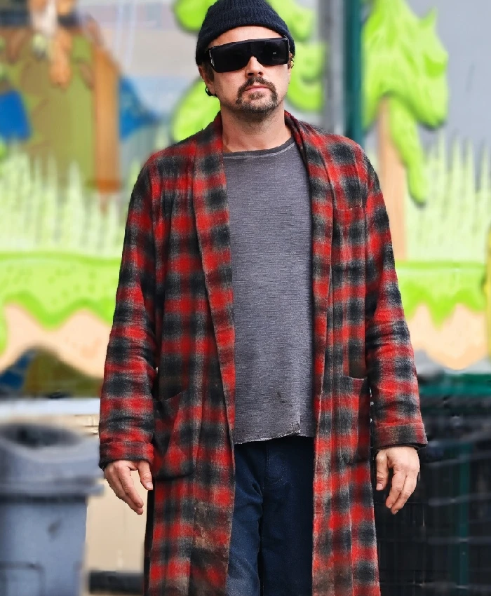One Battle After Another 2025 Leonardo DiCaprio Plaid Robe