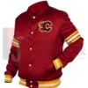 Order 1980s Calgary Flames Red Satin Jacket