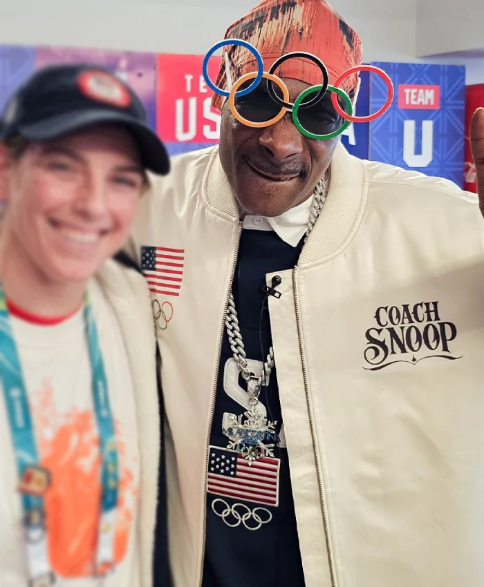 Coach Snoop Team USA White Satin Bomber Jacket - Image 4