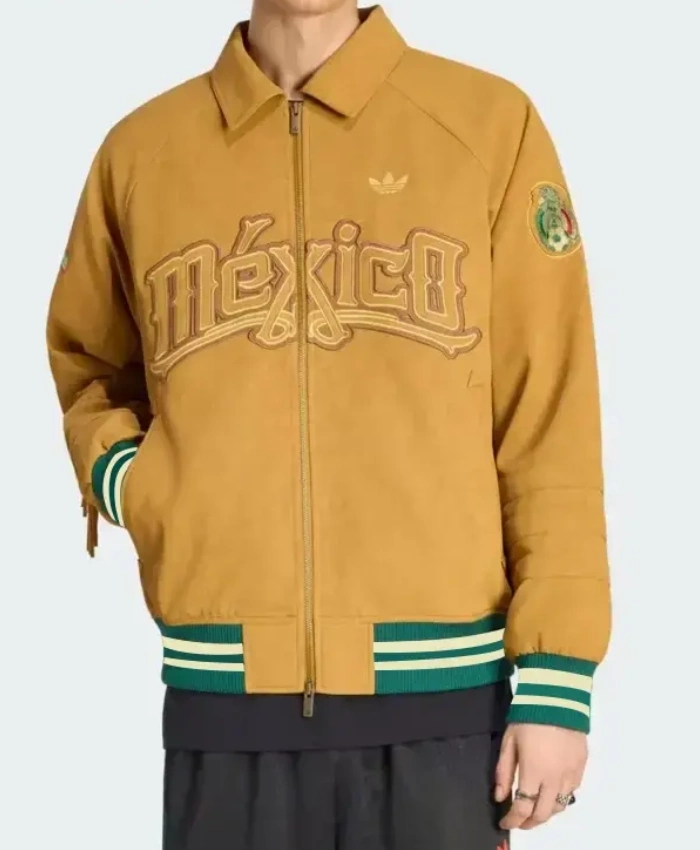 Order FIFA World Cup 2026 Mexico Mustard Fringe Bomber Jacket
