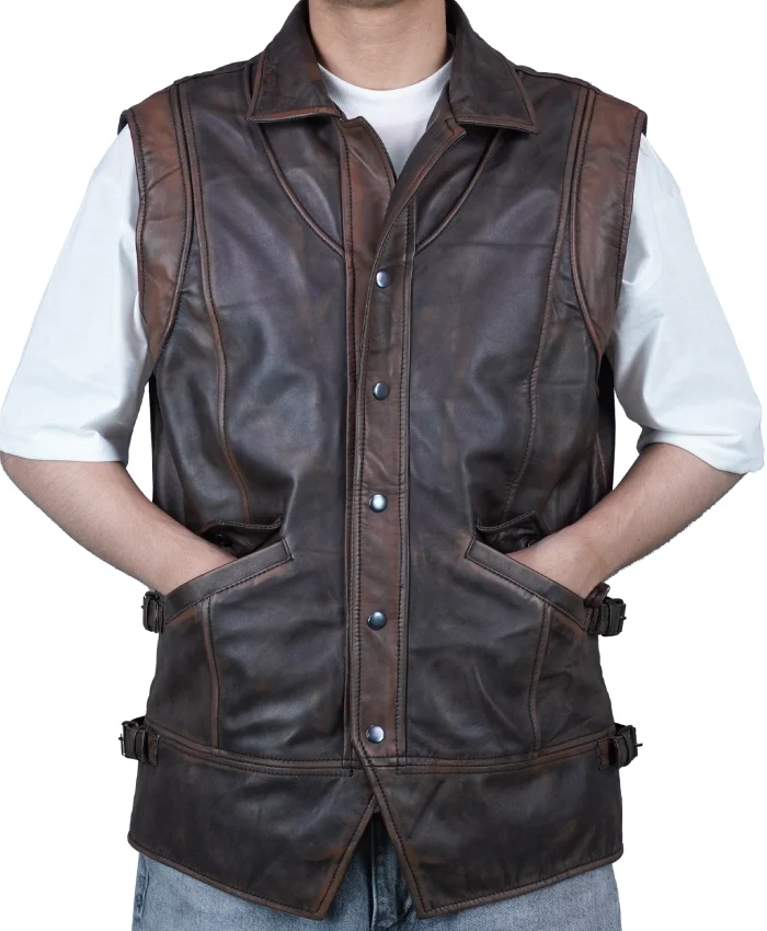 Order Gothic Weathered Handcrafted Leather Vest