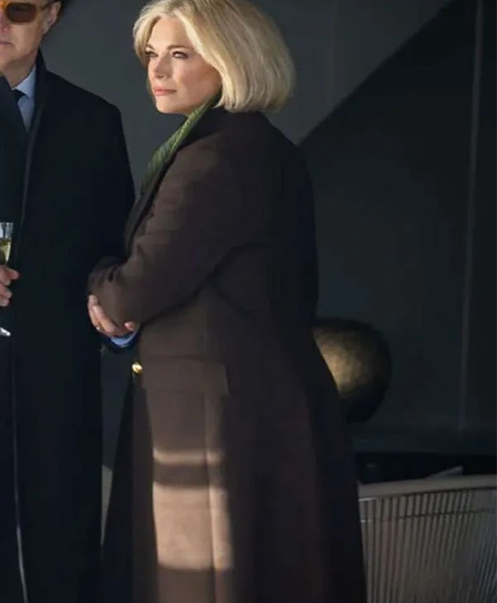 Order Heidi Movie The Woman In Cabin 10 2025 Hannah Waddingham Brown Trench Unisex Coat