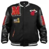 Order Miami Heat Mashup Logo Black Varsity Jacket