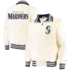 Order Seattle Mariners Starter The Captain II Full Zip Satin Bomber Jacket