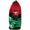 Order Starter Color Block 75th Year Chicago Bulls Black History Month Satin Jacket