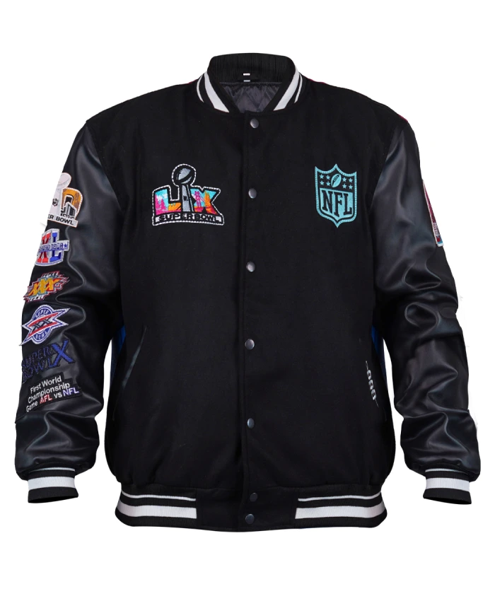 Order Super Bowl LX 2026 Black Varsity Jacket At LJB