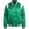 Order Trendy Satin Green Letterman Varsity Jacket