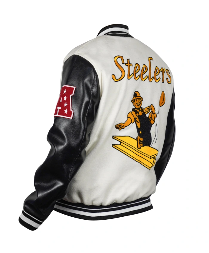 Order This Pittsburgh Steelers Retro Classic Varsity Cream And Black Jacket
