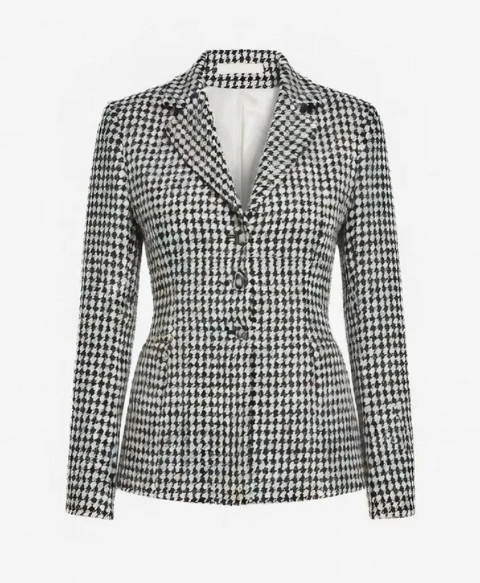 PFW 2026 Shay Mitchell Houndstooth Blazer - Image 4