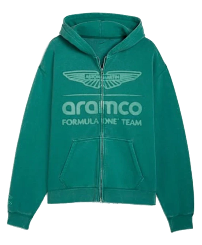PUMA X Aston Martin Aramco F1 Team Green Zip Up Unisex Hoodie