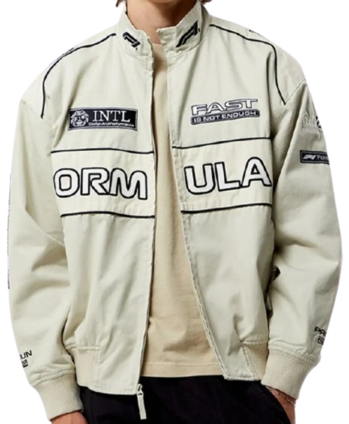Pacsun Pole Position X Formula 1 Cotton Beige Track Jacket