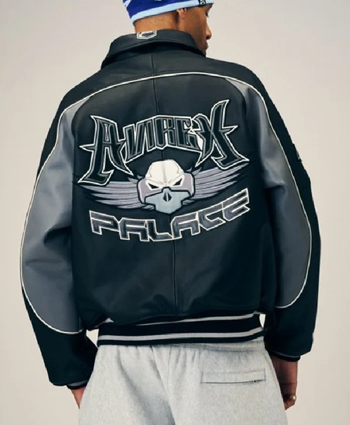 Palace Skateboards x Avirex 2026 Green Leather Bomber Jacket
