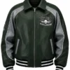 Palace Skateboards x Avirex Green Leather Bomber Jacket