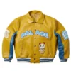 Palace X Avirex Doraemon Yellow Leather Bomber Jacket
