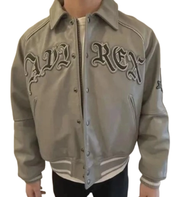 Palace X Avirex Grey Varsity Jacket