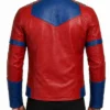 Peacemaker Red Blue Leather Jacket Men