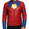 Peacemaker Red Blue Leather Jacket Mens