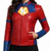 Peacemaker Red Blue Leather Jacket Womens