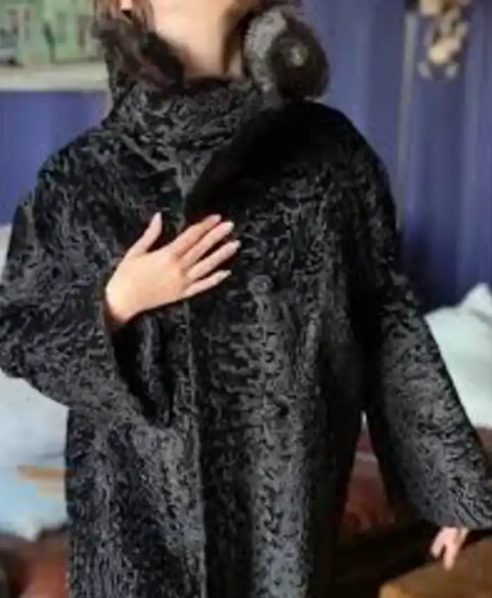 Persian Lamb Black Fur Coat