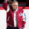 Peter Forsberg Colorado Avalanches 30th Anniversary Celebration Maroon Cream Varsity Jacket Buy Now