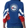 Philadelphia 76ers Renegade Oxford Half Zip Red Starter Jacket
