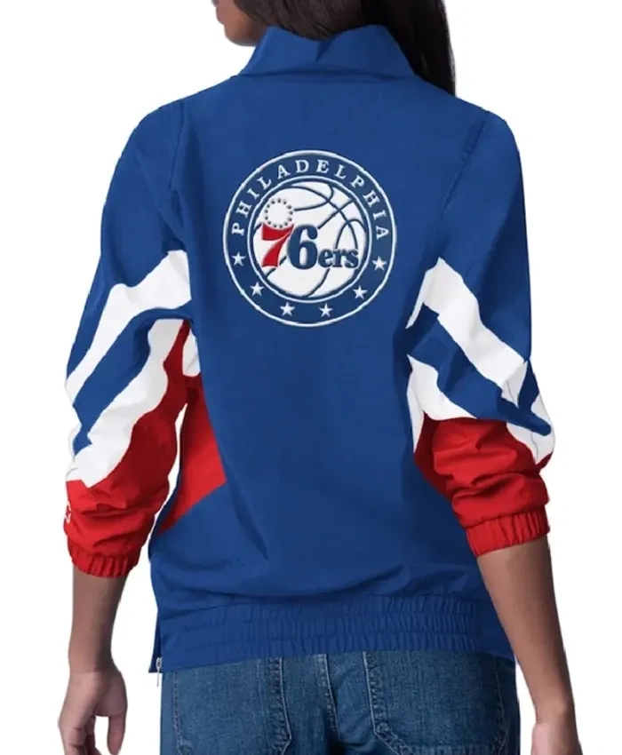 Philadelphia 76ers Renegade Oxford Half Zip Red Starter Jacket