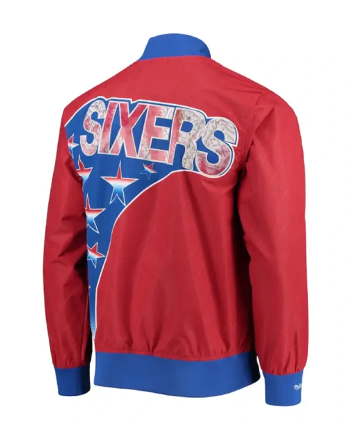 Philadelphia 76ers Warm Up Mitchell And Ness Varsity Jacket