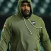 Philadelphia Eagles 2025 Jordan Mailata Salute To Service Olive Green Fleece Hoodie