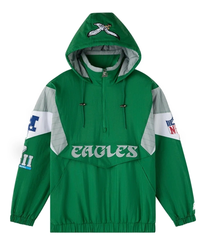 Philadelphia Eagles OVO 2025 STARTER Half Zip Pullover Hooded Jacket