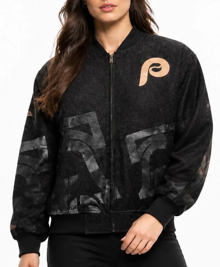 Philadelphia Phillies 1976 MLB All-Star Game Black Denim Jacket Womens