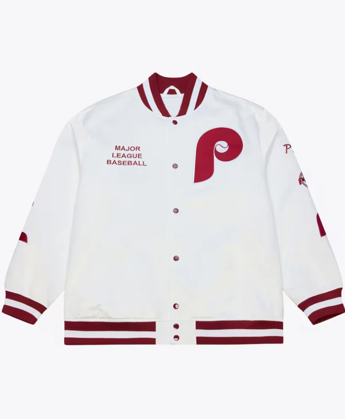 Philadelphia Phillies Arctic White Full Snap Satin Jacket