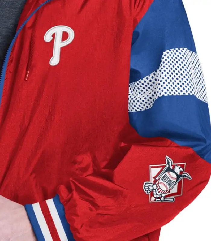 Philadelphia Phillies Legacy Lightweight Red And Royal Hooded Jackt