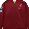 Philadelphia Phillies Vintage Maroon Bomber Jacket