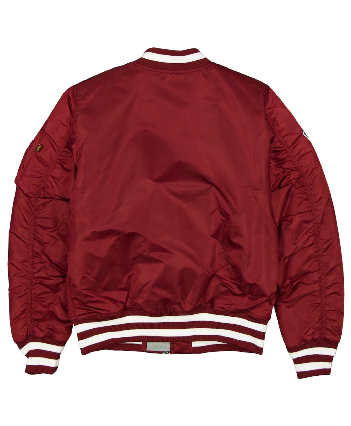 Phillies NE X Alpha Industries Maroon Bomber Jacket