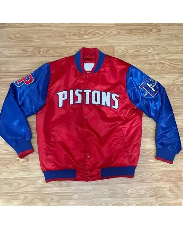 Pistons Ty Mopkins Red And Blue Satin Jacket