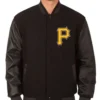 Pittsburgh Pirates Black Letterman Varsity Jacket