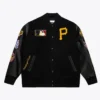 Pittsburgh Pirates Black Out Vintage Logo Black Varsity Jacket