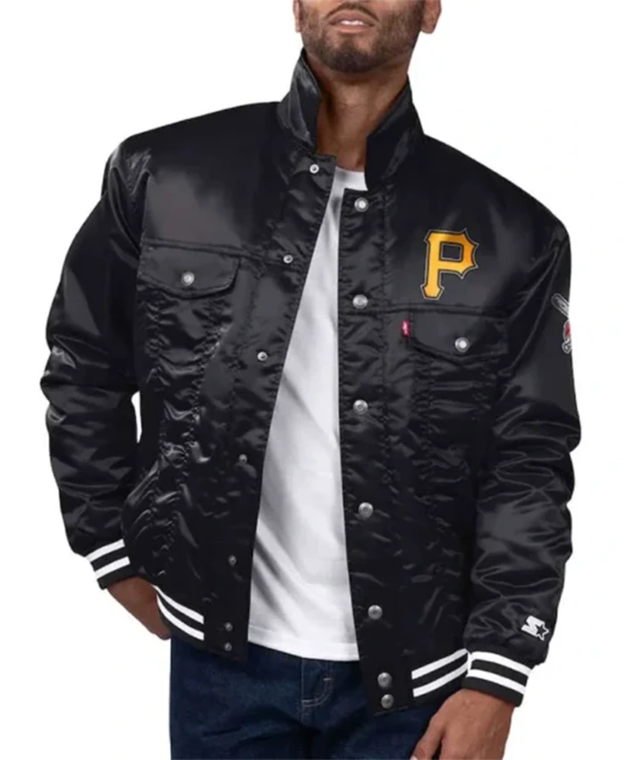 Pittsburgh Pirates Black Trucker Varsity Jacket