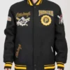 Pittsburgh Pirates Crest Emblem Black Varsity Jacket