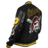 Pittsburgh Pirates Logo Mash Up Varsity Black Letterman Jacket