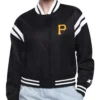 Pittsburgh Pirates Printed Logo Black Varsity Jacket