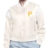 Pittsburgh Pirates Printed Logo Cream Varsity Jacket
